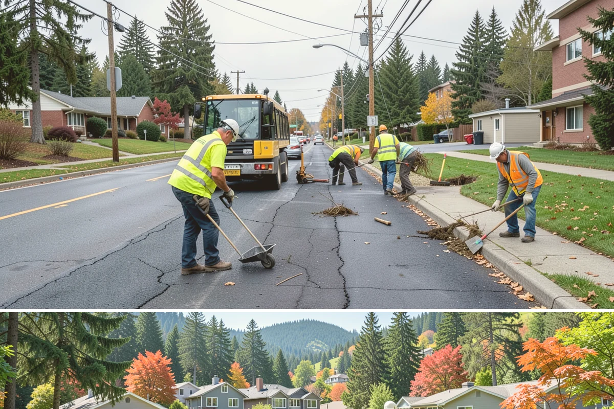 Bike Rack Installation in Fircrest, Pierce County, WA - Core-drilled installs proceed year-round on existing hardscape, while new footings favor drier weather for concrete cures.