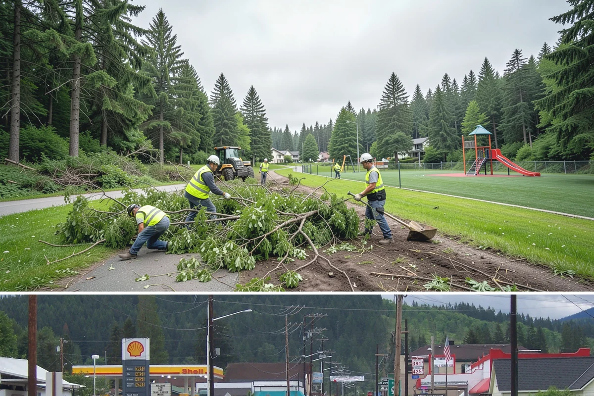 Bike Rack Installation in Granite Falls, Snohomish County, WA - Core-drilled installs proceed year-round on existing hardscape, while new footings favor drier weather for concrete cures.