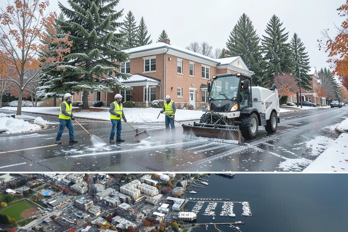 Bike Rack Installation in Kirkland, King County, WA - Core-drilled installs proceed year-round on existing hardscape, while new footings favor drier weather for concrete cures.