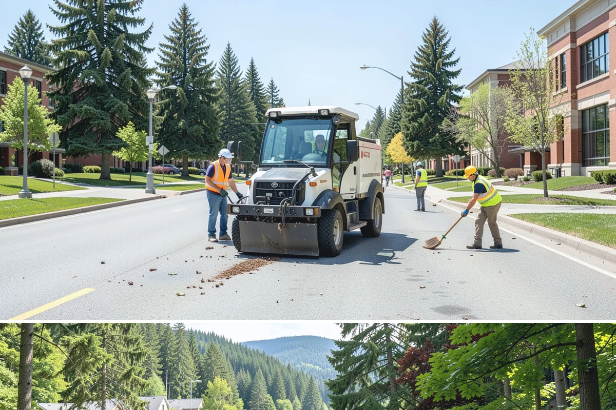 Bike Rack Installation in Lake Forest Park, King County, WA - Core-drilled installs proceed year-round on existing hardscape, while new footings favor drier weather for concrete cures.
