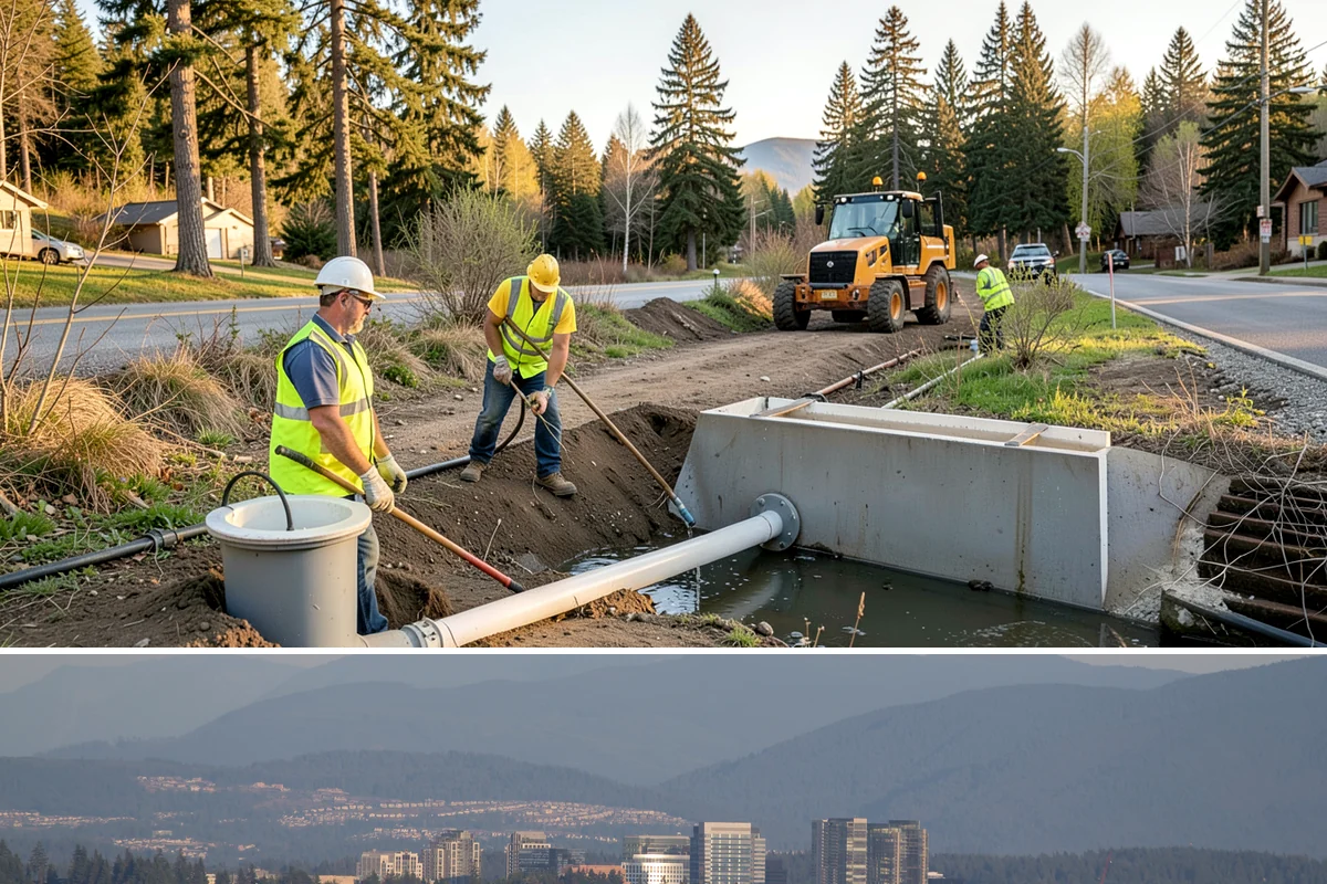 Bike Rack Installation in Medina, King County, WA - Core-drilled installs proceed year-round on existing hardscape, while new footings favor drier weather for concrete cures.