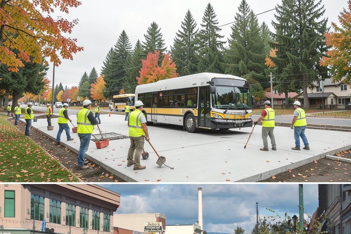 Bike Rack Installation in Monroe, Snohomish County, WA - Core-drilled installs proceed year-round on existing hardscape, while new footings favor drier weather for concrete cures.