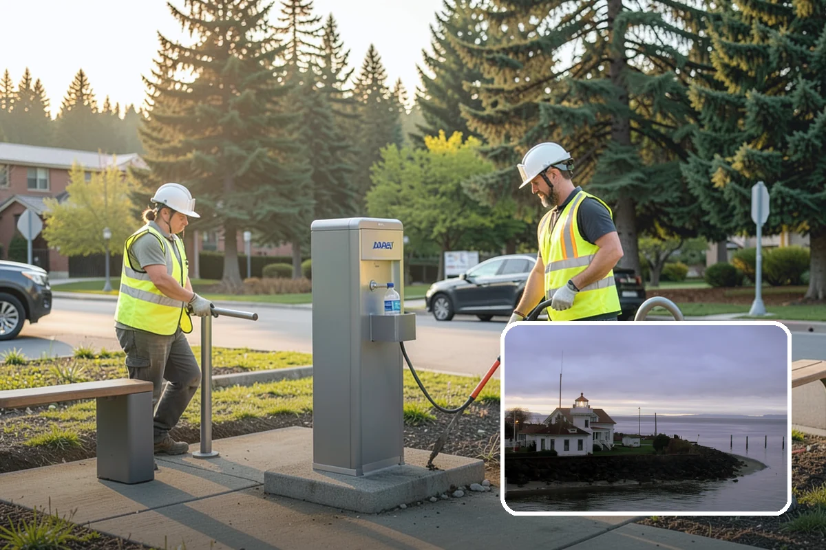 Bike Rack Installation in Mukilteo, Snohomish County, WA - Supports active-transportation and bike-parking code requirements