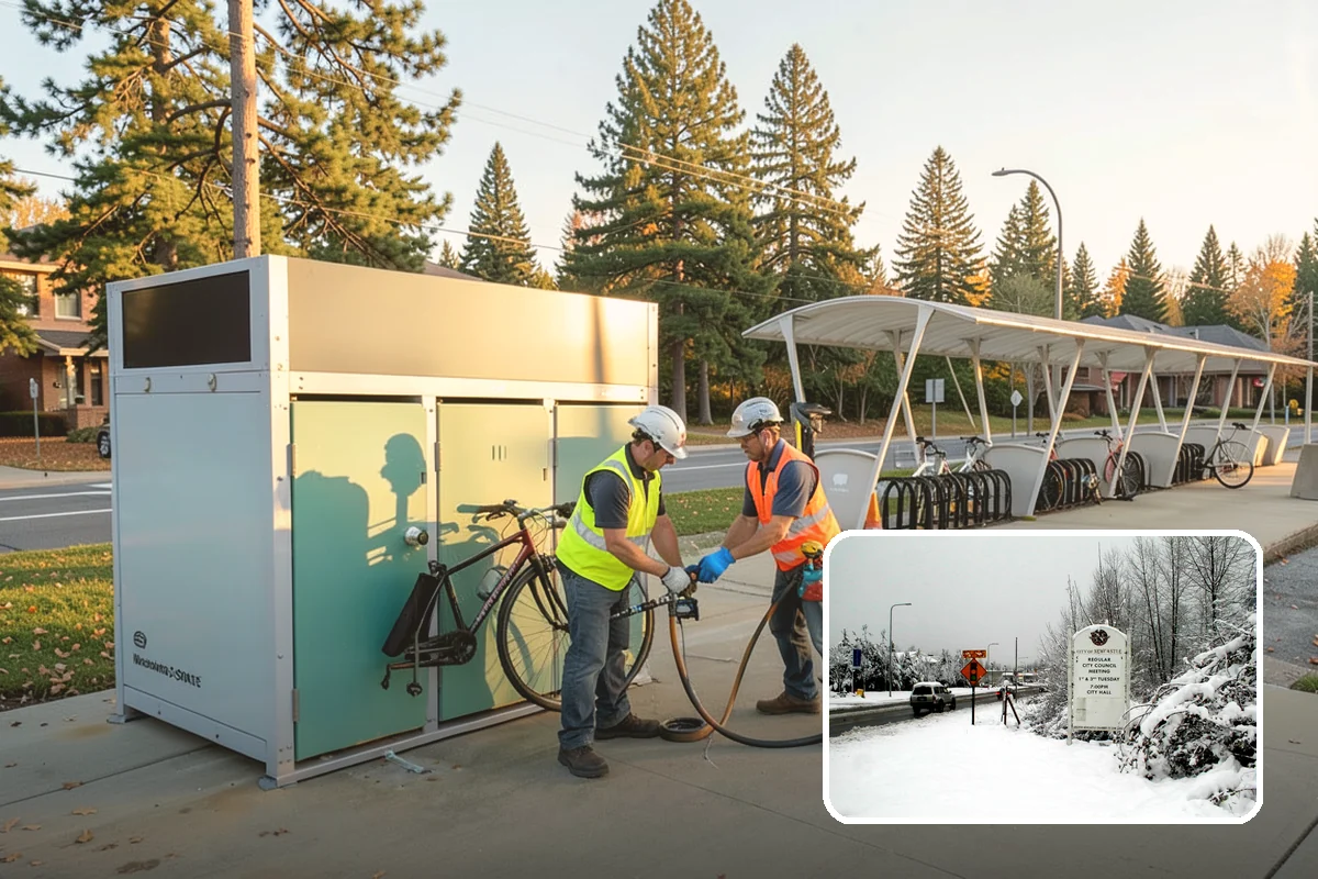 Bike Rack Installation in Newcastle, King County, WA - Supports active-transportation and bike-parking code requirements