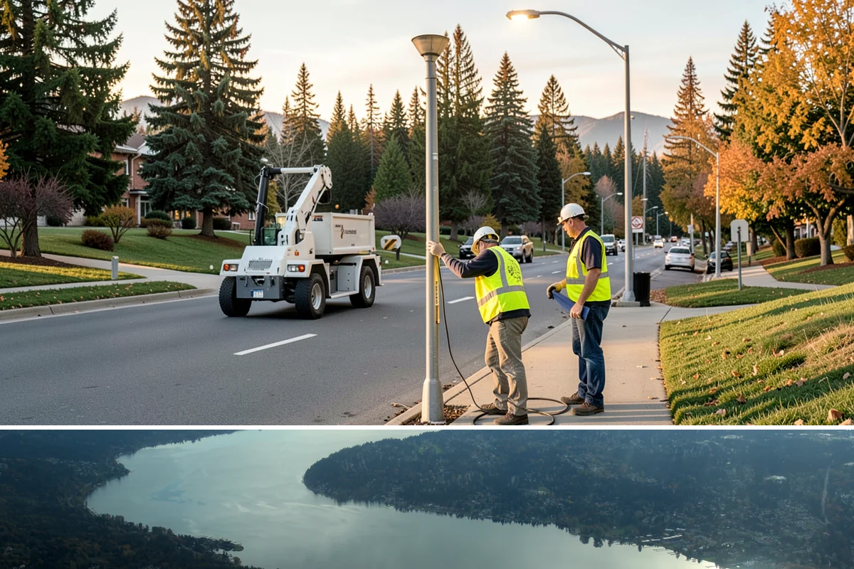 Bike Rack Installation in Sammamish, King County, WA - Core-drilled installs proceed year-round on existing hardscape, while new footings favor drier weather for concrete cures.