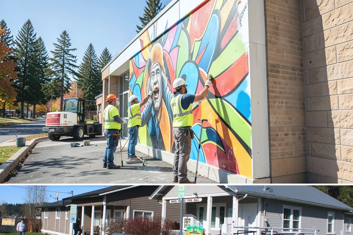 Bike Rack Installation in South Prairie, Pierce County, WA - Core-drilled installs proceed year-round on existing hardscape, while new footings favor drier weather for concrete cures.
