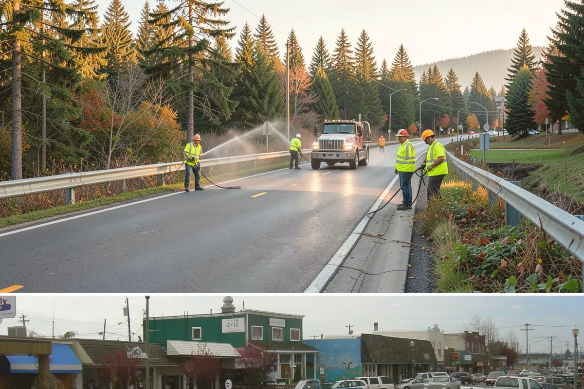 Bike Rack Installation in Stanwood, Snohomish County, WA - Core-drilled installs proceed year-round on existing hardscape, while new footings favor drier weather for concrete cures.