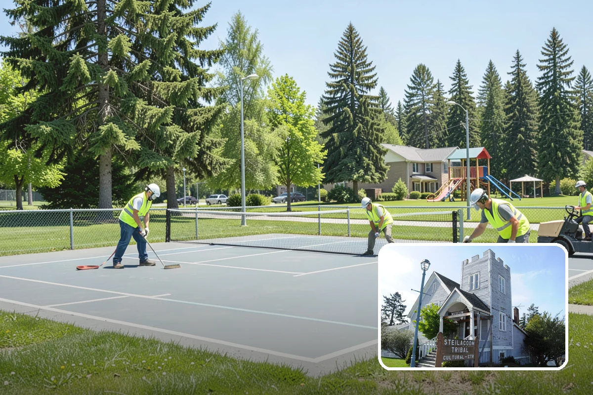 Bike Rack Installation in Steilacoom, Pierce County, WA - Supports active-transportation and bike-parking code requirements