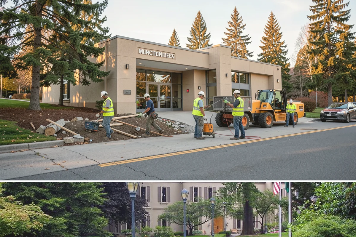 Bike Rack Installation in Woodinville, King County, WA - Core-drilled installs proceed year-round on existing hardscape, while new footings favor drier weather for concrete cures.