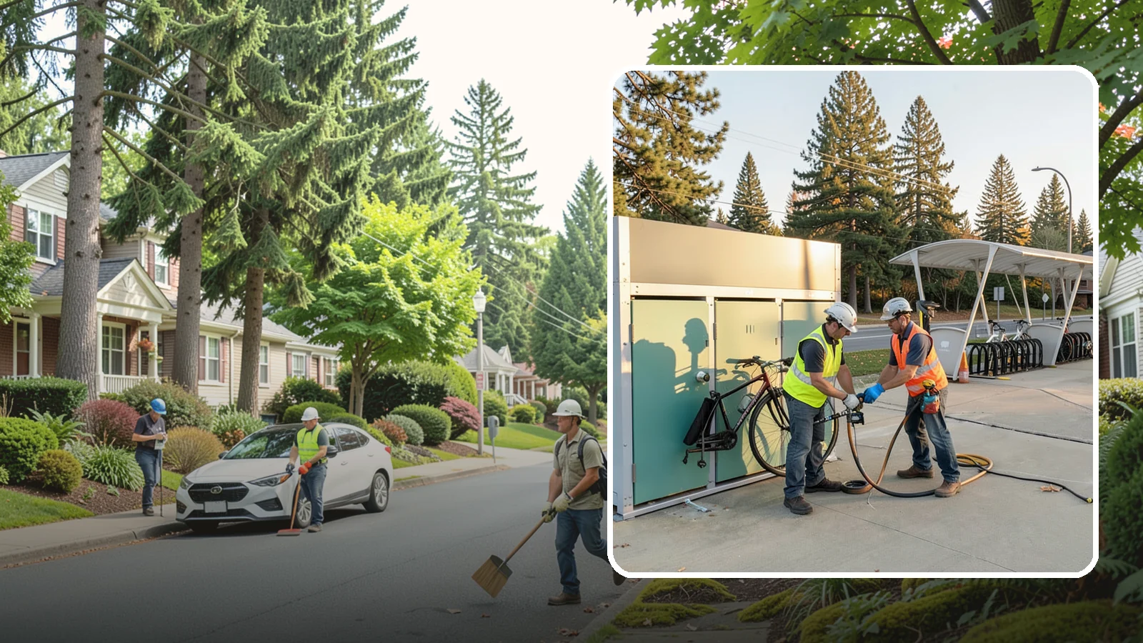 Bike Repair Station Installation in Beaux Arts Village, King County, WA - Installation of public bike repair stations and pumps supporting active transportation and trail connectivity.