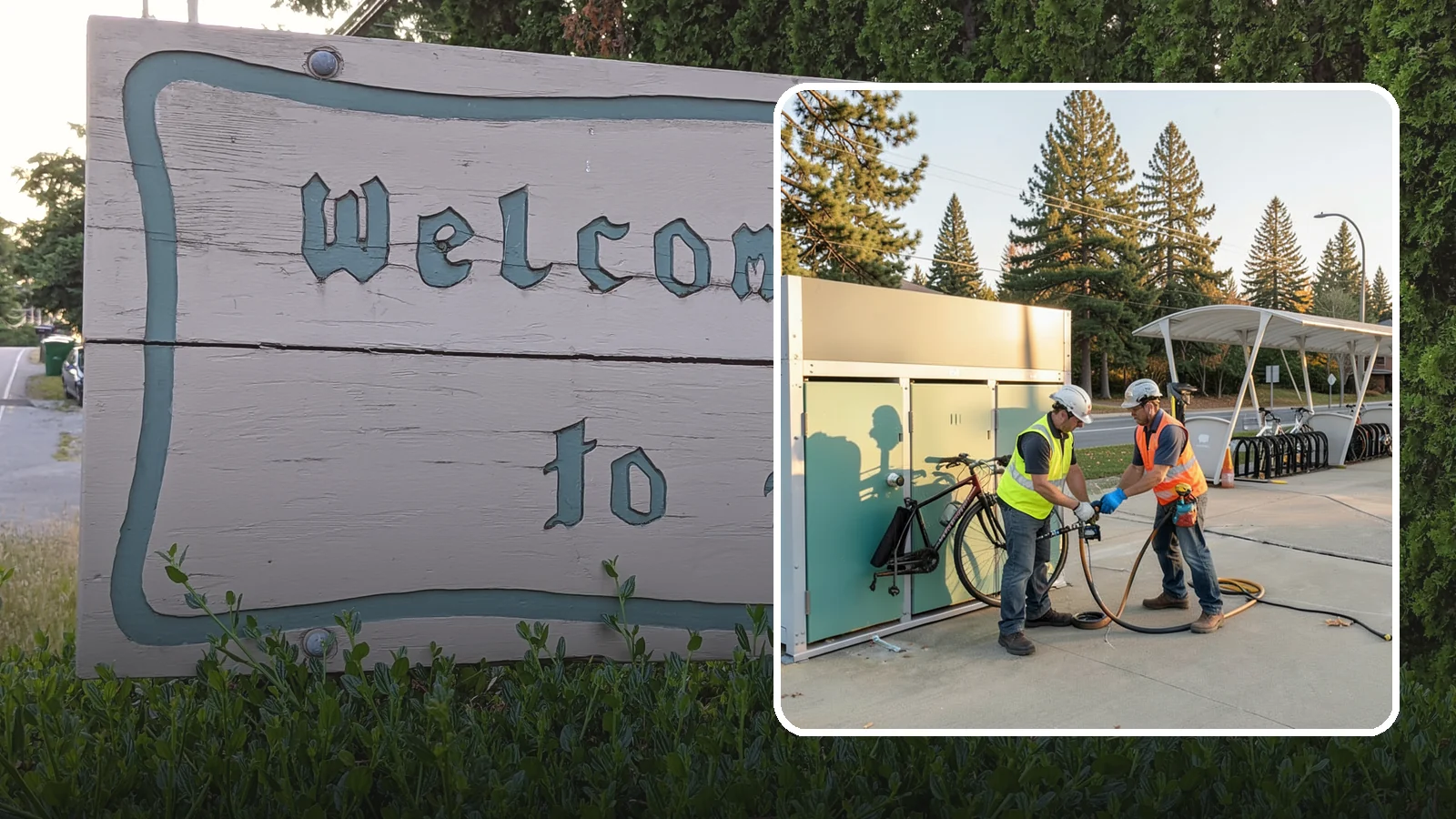 Bike Repair Station Installation in Brier, Snohomish County, WA - Installation of public bike repair stations and pumps supporting active transportation and trail connectivity.