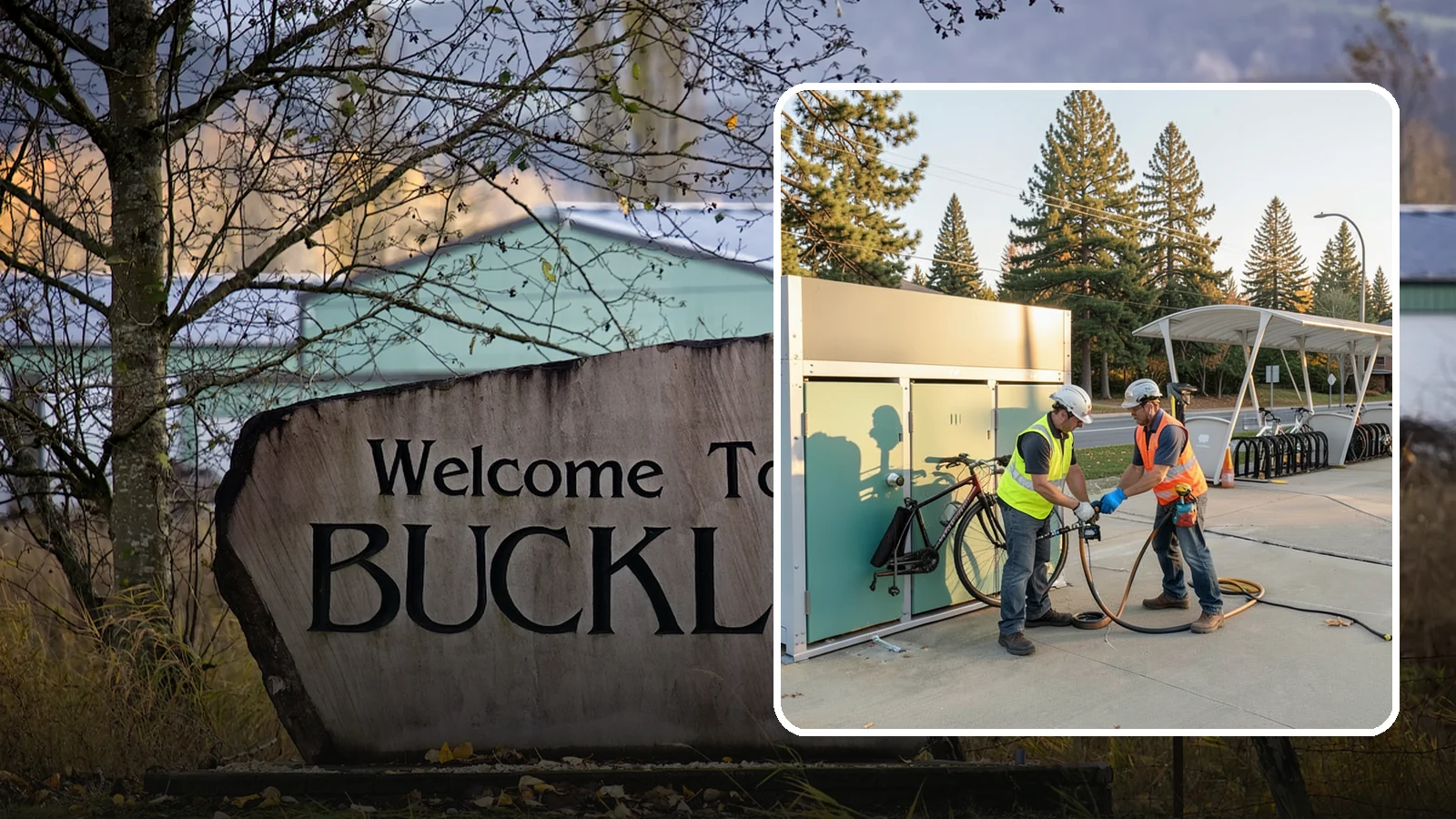 Bike Repair Station Installation in Buckley, Pierce County, WA - Installation of public bike repair stations and pumps supporting active transportation and trail connectivity.