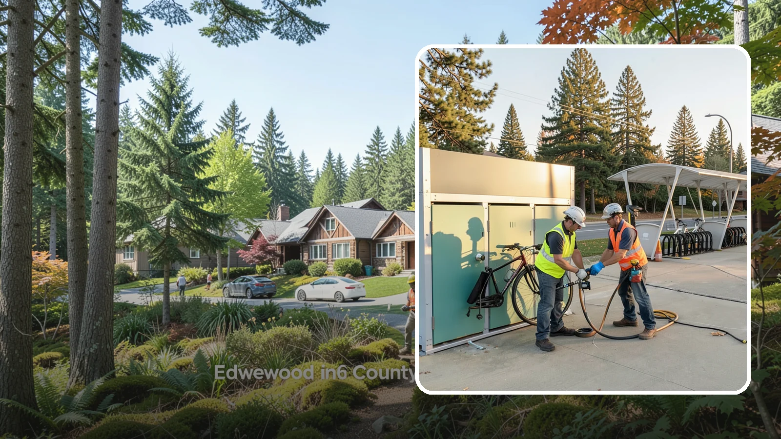 Bike Repair Station Installation in Edgewood, Pierce County, WA - Installation of public bike repair stations and pumps supporting active transportation and trail connectivity.