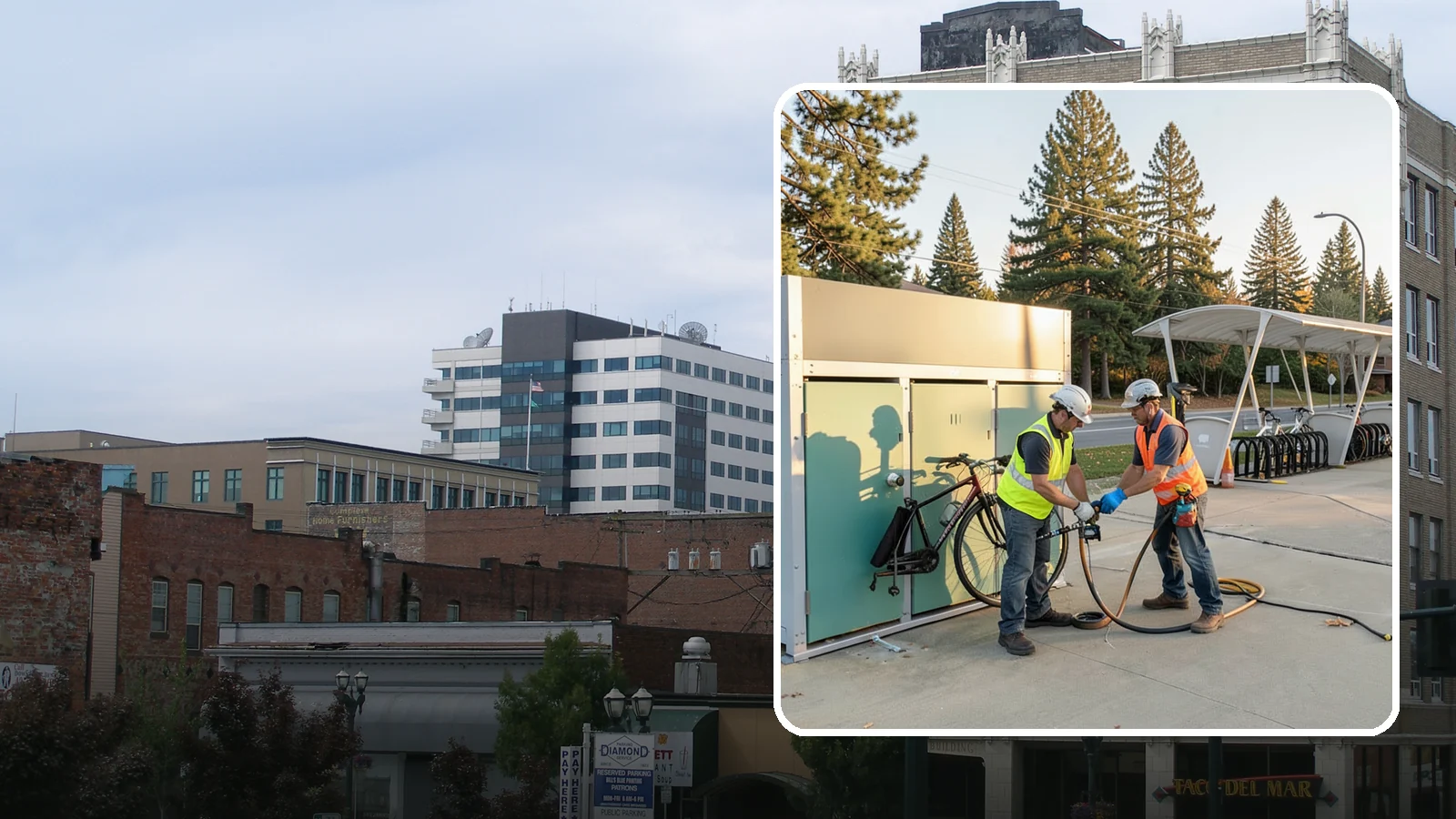 Bike Repair Station Installation in Everett, Snohomish County, WA - Installation of public bike repair stations and pumps supporting active transportation and trail connectivity.