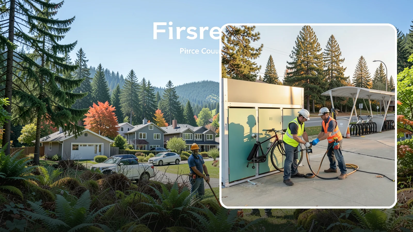 Bike Repair Station Installation in Fircrest, Pierce County, WA - Installation of public bike repair stations and pumps supporting active transportation and trail connectivity.
