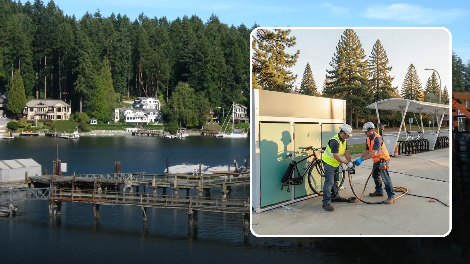Bike Repair Station Installation in Gig Harbor, Pierce County, WA - Installation of public bike repair stations and pumps supporting active transportation and trail connectivity.