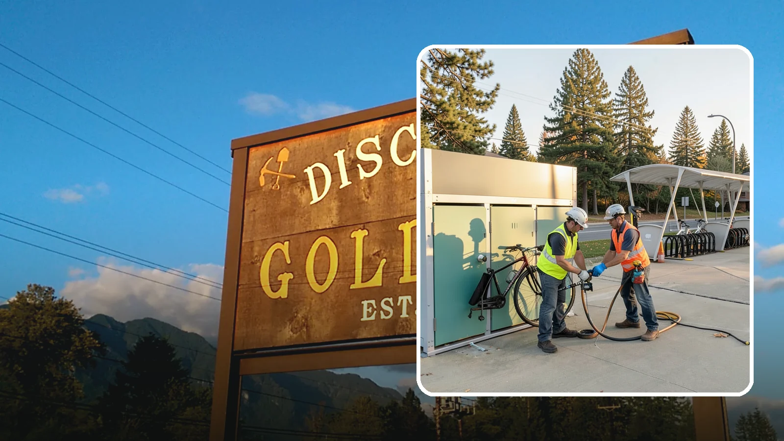 Bike Repair Station Installation in Gold Bar, Snohomish County, WA - Installation of public bike repair stations and pumps supporting active transportation and trail connectivity.