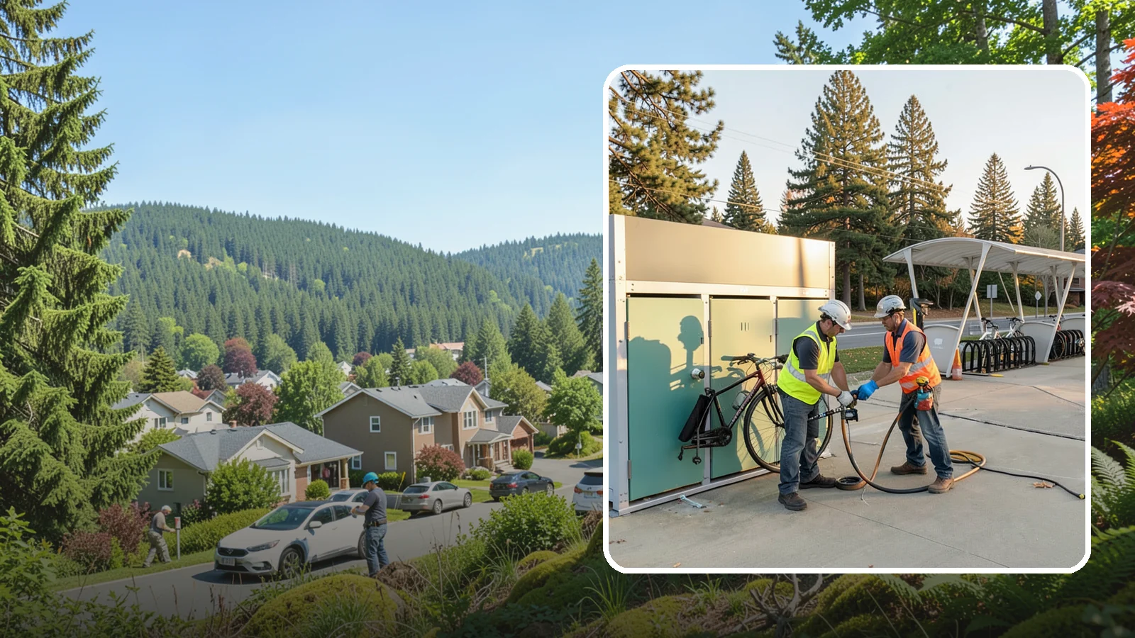 Bike Repair Station Installation in Index, Snohomish County, WA - Installation of public bike repair stations and pumps supporting active transportation and trail connectivity.