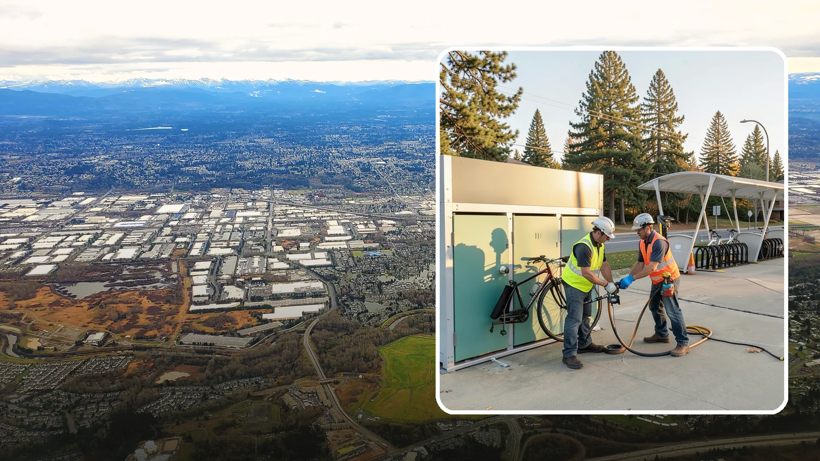 Bike Repair Station Installation in Kent, King County, WA - Installation of public bike repair stations and pumps supporting active transportation and trail connectivity.