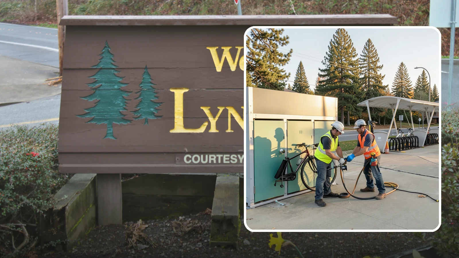 Bike Repair Station Installation in Lynnwood, Snohomish County, WA - Installation of public bike repair stations and pumps supporting active transportation and trail connectivity.