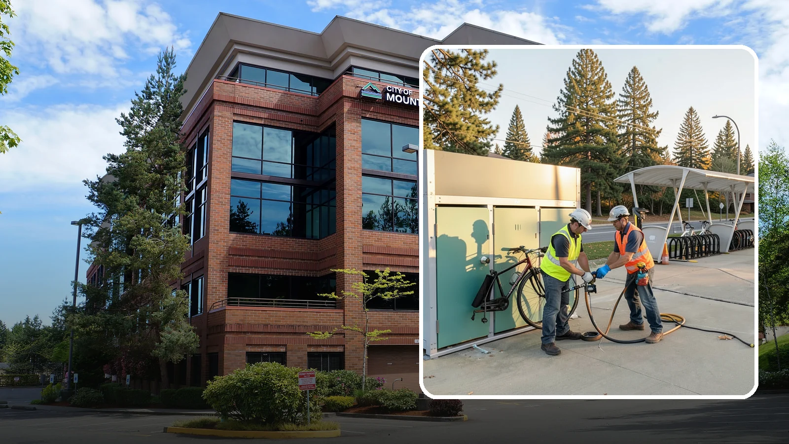 Bike Repair Station Installation in Mountlake Terrace, Snohomish County, WA - Installation of public bike repair stations and pumps supporting active transportation and trail connectivity.