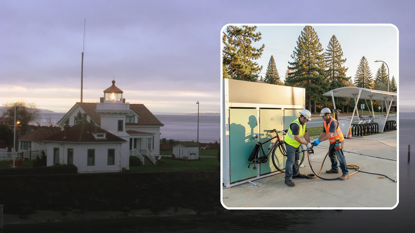 Bike Repair Station Installation in Mukilteo, Snohomish County, WA - Installation of public bike repair stations and pumps supporting active transportation and trail connectivity.