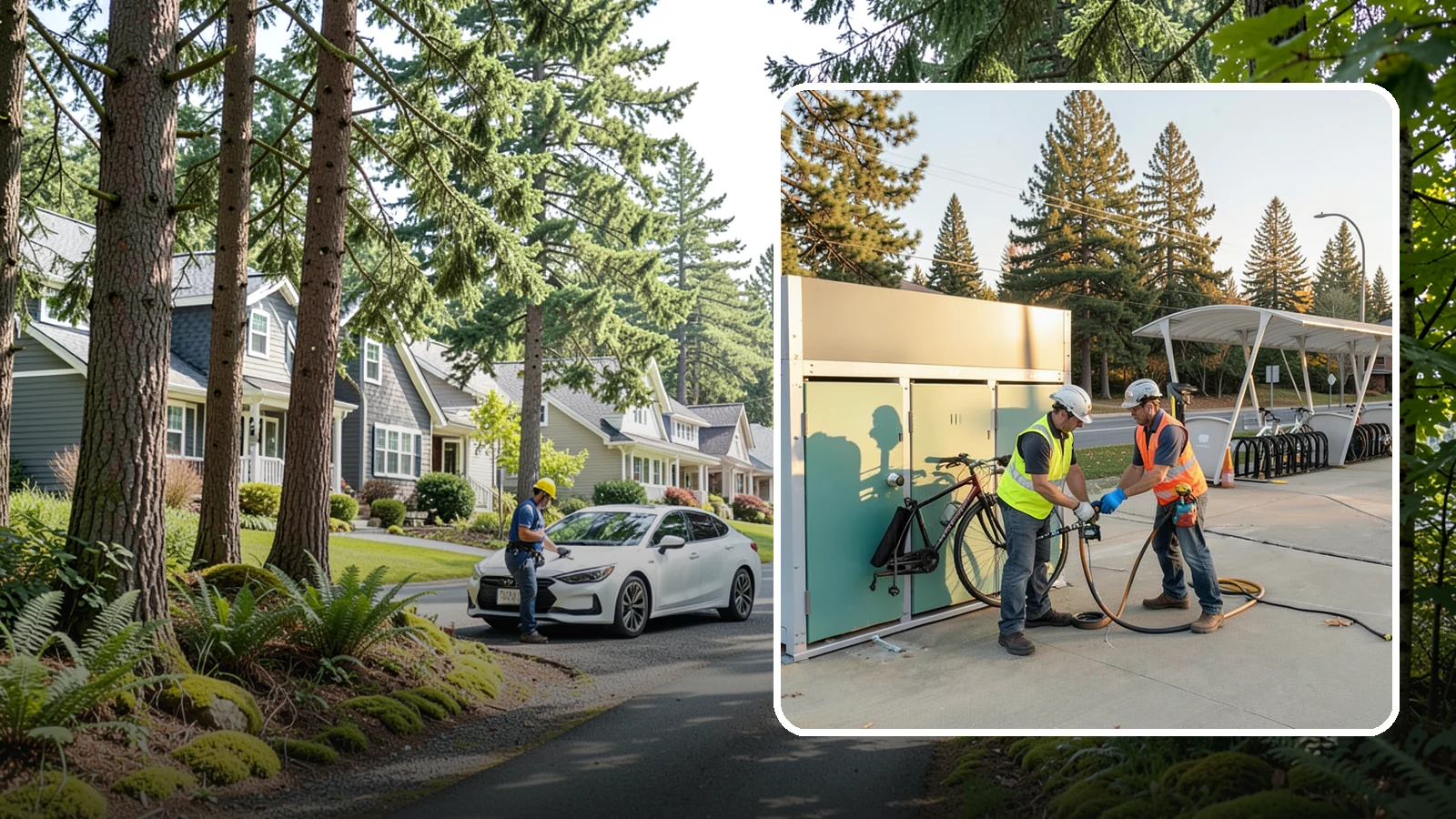 Bike Repair Station Installation in Normandy Park, King County, WA - Installation of public bike repair stations and pumps supporting active transportation and trail connectivity.