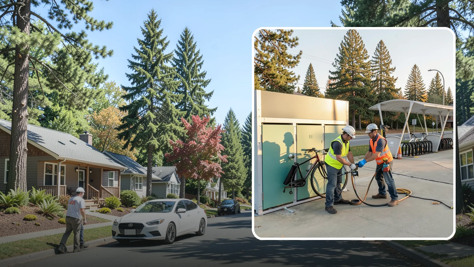 Bike Repair Station Installation in Orting, Pierce County, WA - Installation of public bike repair stations and pumps supporting active transportation and trail connectivity.