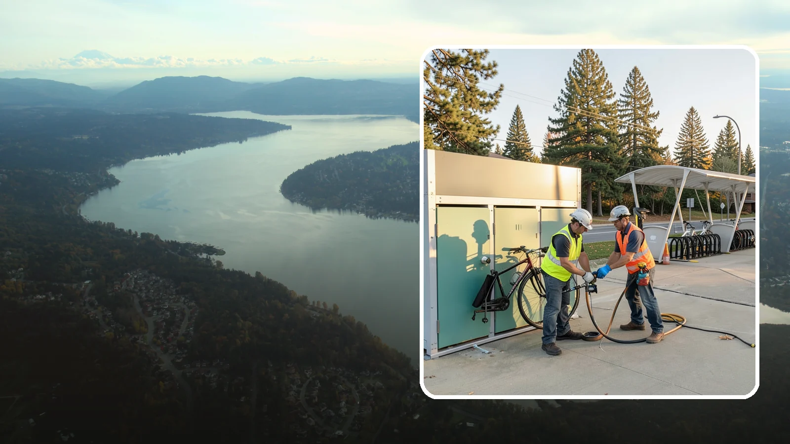 Bike Repair Station Installation in Sammamish, King County, WA - Installation of public bike repair stations and pumps supporting active transportation and trail connectivity.