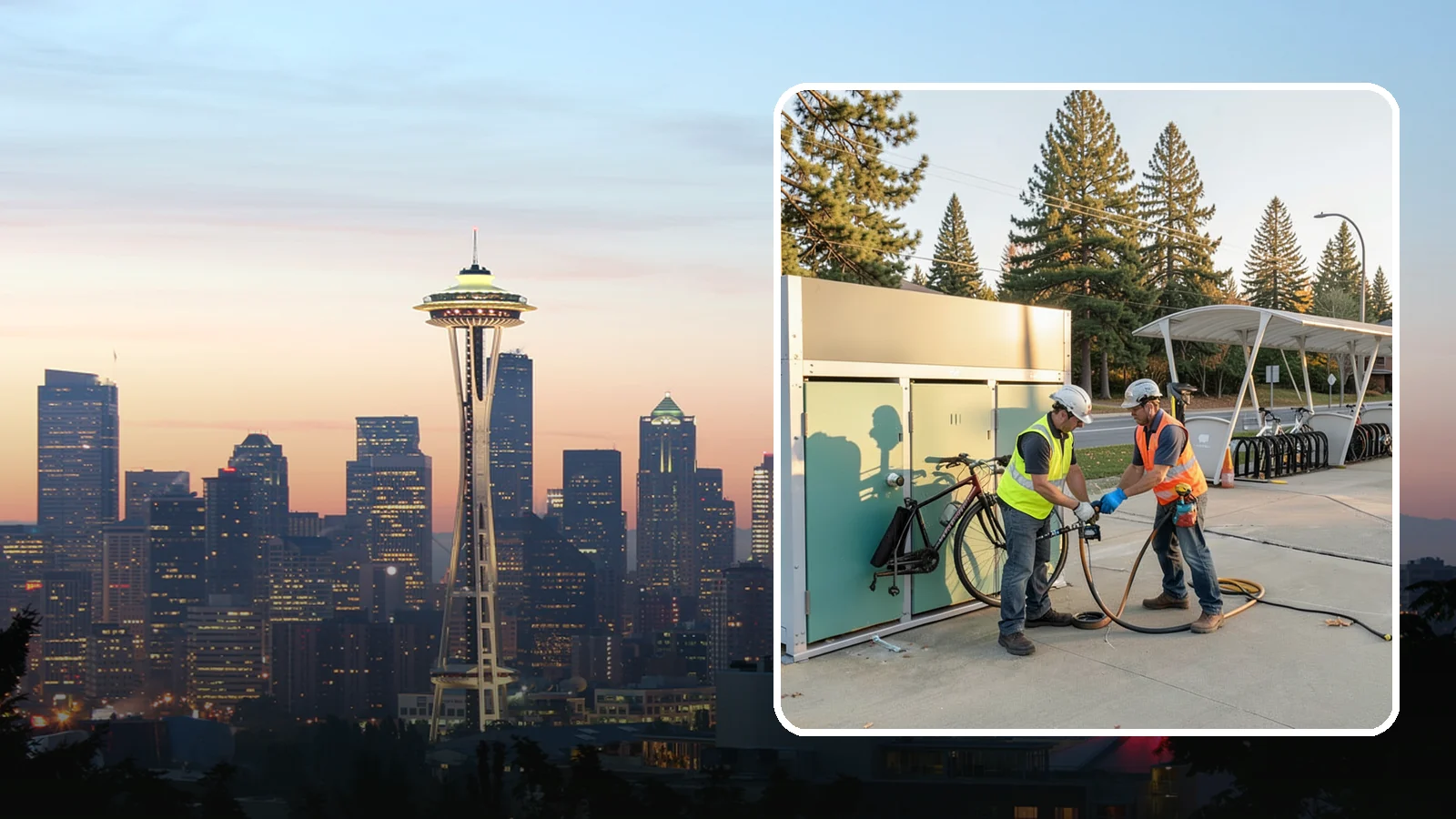 Bike Repair Station Installation in Seattle, King County, WA - Installation of public bike repair stations and pumps supporting active transportation and trail connectivity.