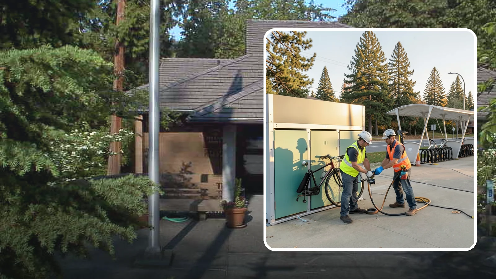 Bike Repair Station Installation in Yarrow Point, King County, WA - Installation of public bike repair stations and pumps supporting active transportation and trail connectivity.