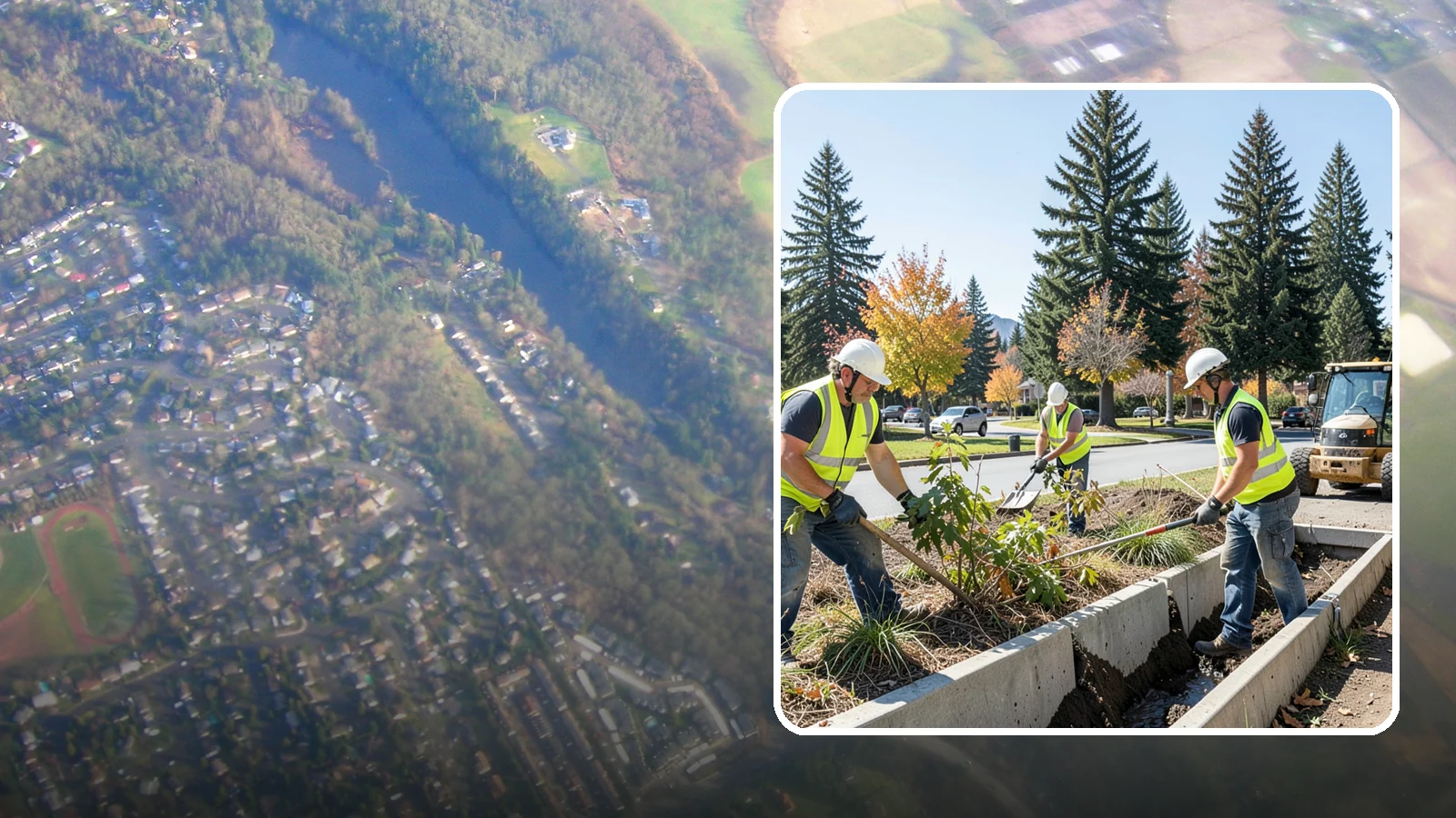 Bioswale Maintenance in Algona, King County, WA - Vegetation and sediment management that keeps bioswales treating runoff as designed.