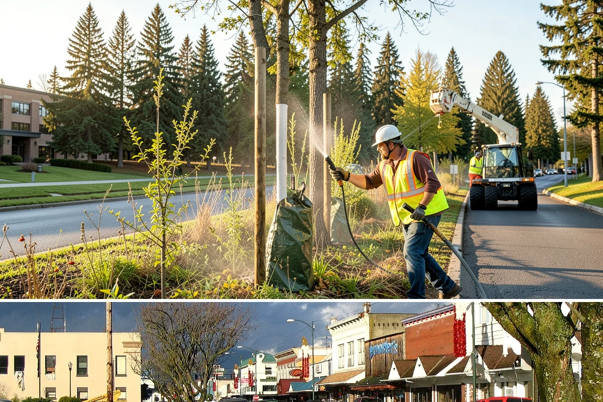 Bioswale Maintenance in Arlington, Snohomish County, WA - Major vegetation work is best done in late spring and summer, while inspections continue through the wet season to catch flow...