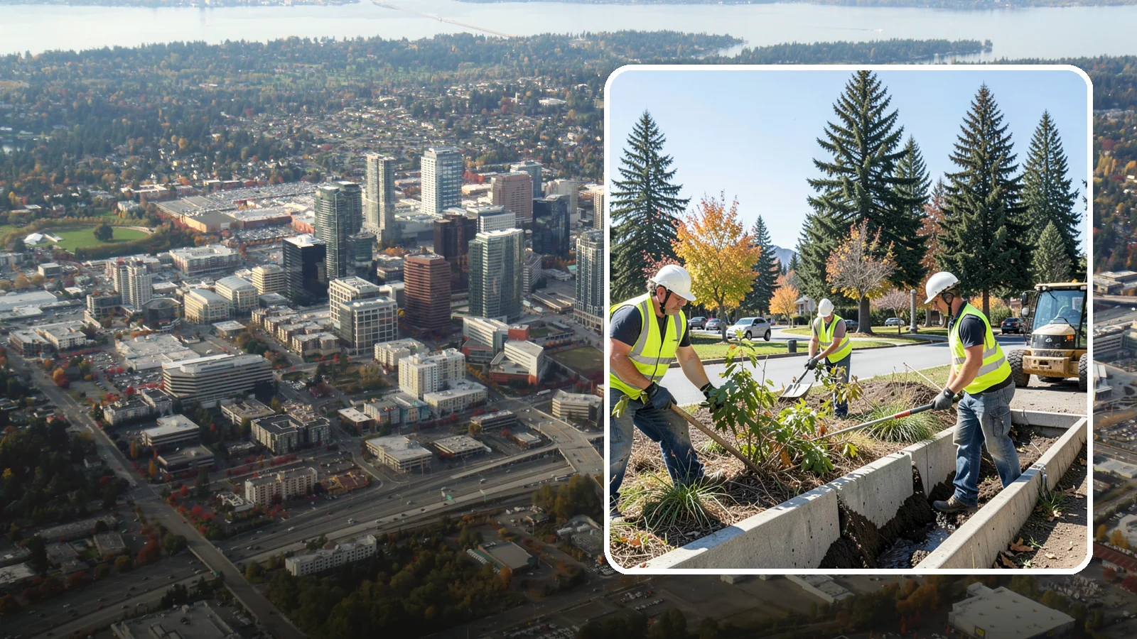 Bioswale Maintenance in Bellevue, King County, WA - Vegetation and sediment management that keeps bioswales treating runoff as designed.