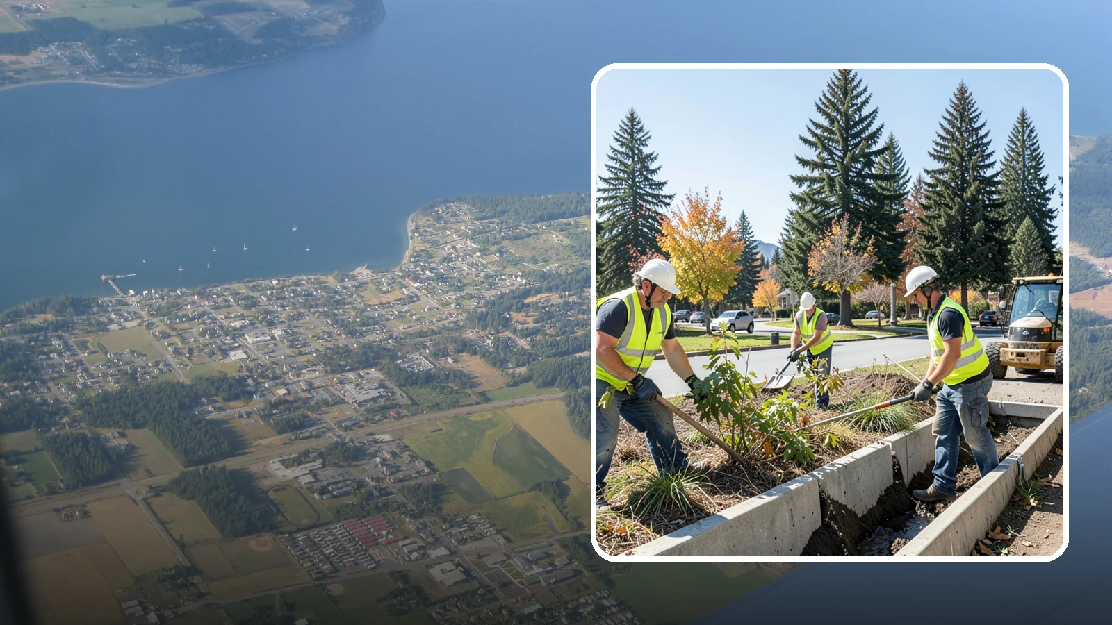 Bioswale Maintenance in Coupeville, Island County, WA - Vegetation and sediment management that keeps bioswales treating runoff as designed.