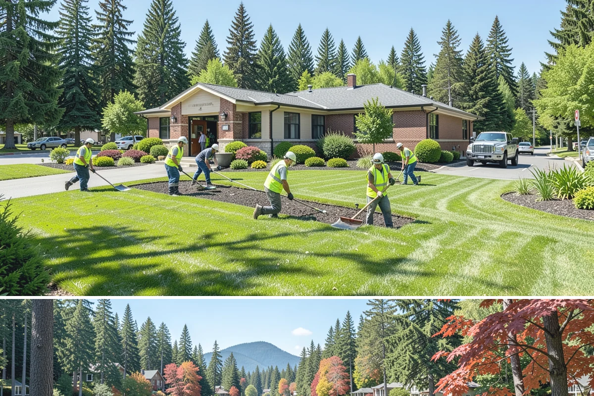 Bioswale Maintenance in Covington, King County, WA - Major vegetation work is best done in late spring and summer, while inspections continue through the wet season to catch flow...