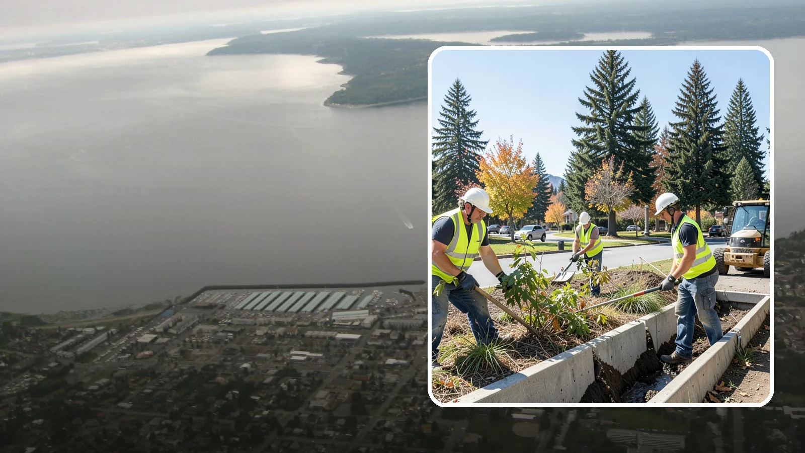 Bioswale Maintenance in Des Moines, King County, WA - Vegetation and sediment management that keeps bioswales treating runoff as designed.