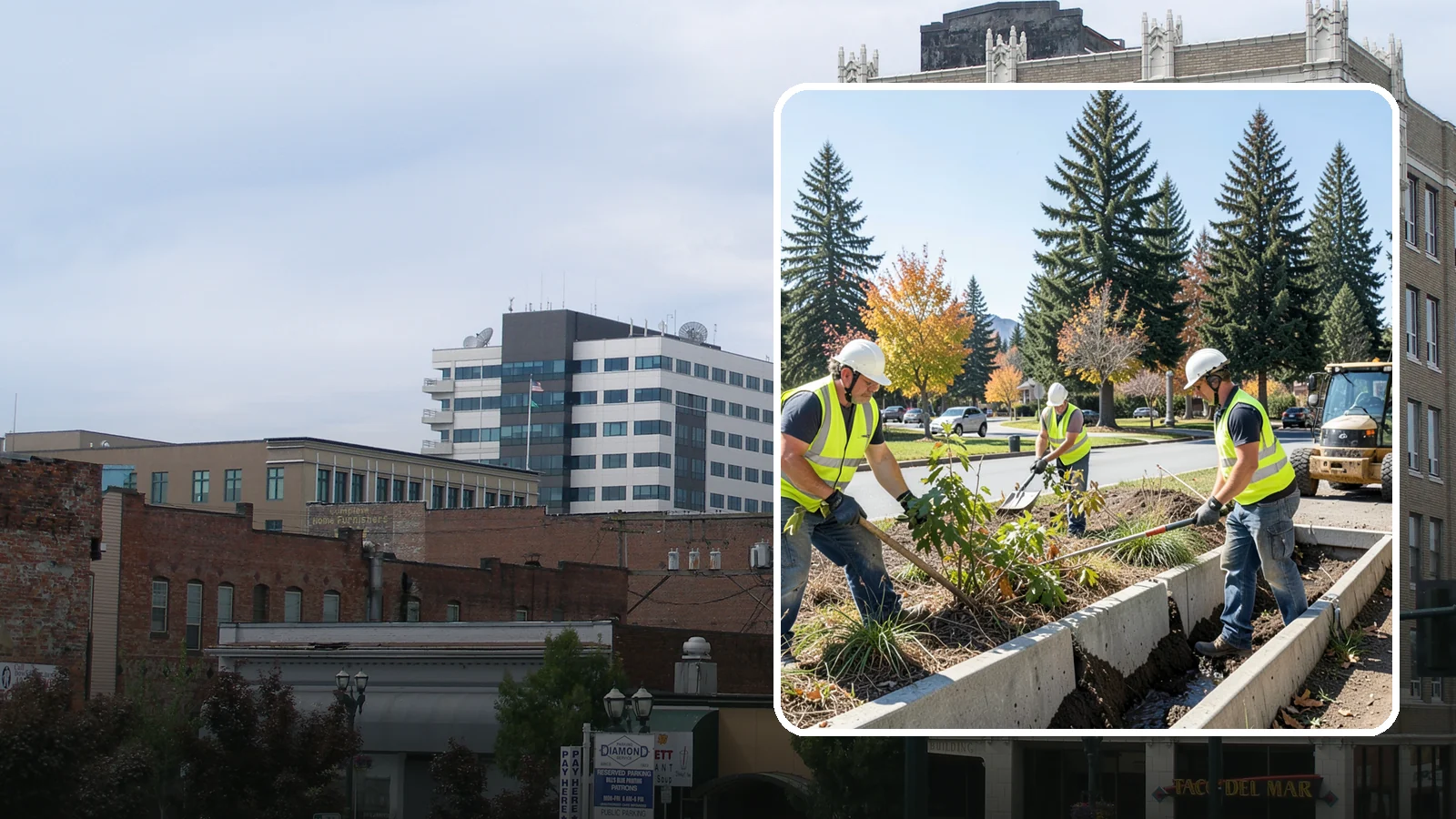 Bioswale Maintenance in Everett, Snohomish County, WA - Vegetation and sediment management that keeps bioswales treating runoff as designed.
