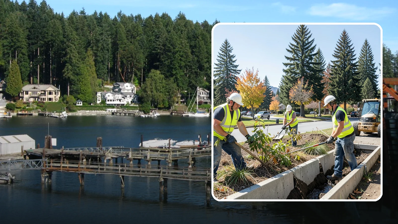 Bioswale Maintenance in Gig Harbor, Pierce County, WA - Vegetation and sediment management that keeps bioswales treating runoff as designed.