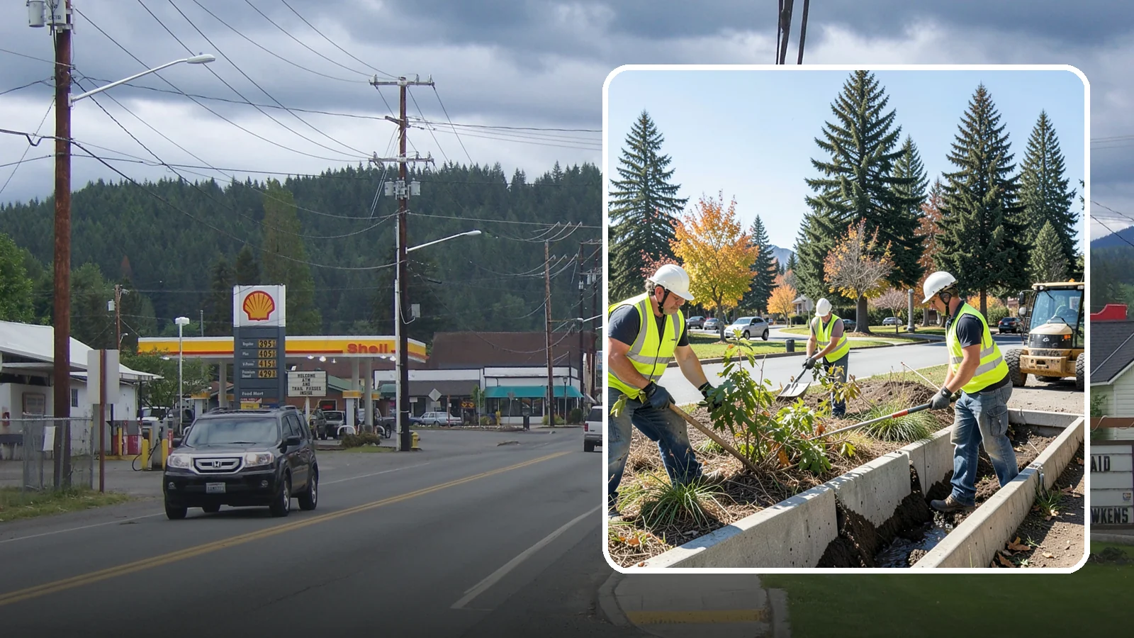 Bioswale Maintenance in Granite Falls, Snohomish County, WA - Vegetation and sediment management that keeps bioswales treating runoff as designed.