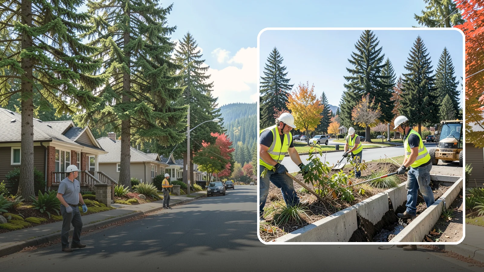 Bioswale Maintenance in Hunts Point, King County, WA - Vegetation and sediment management that keeps bioswales treating runoff as designed.