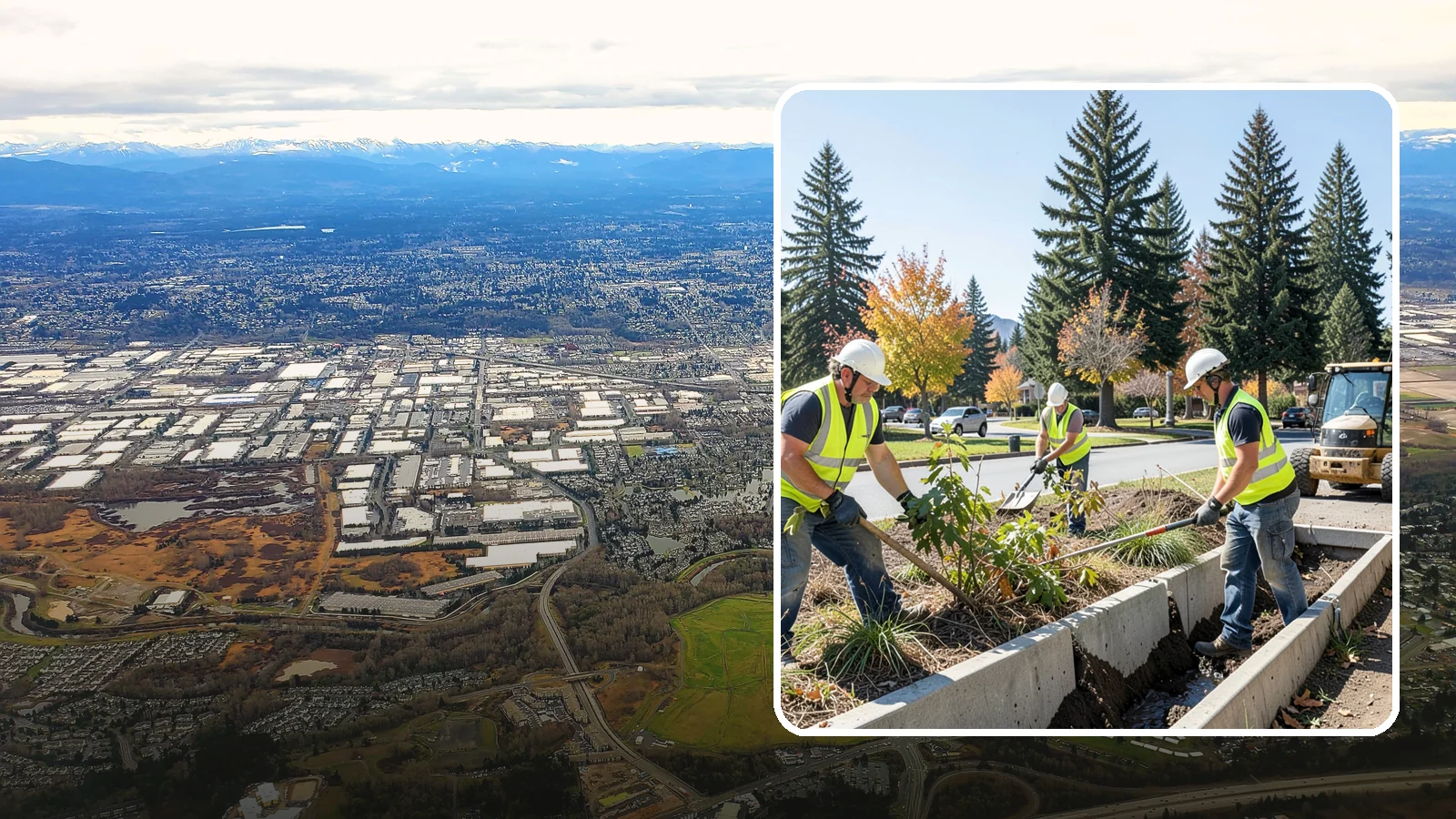 Bioswale Maintenance in Kent, King County, WA - Vegetation and sediment management that keeps bioswales treating runoff as designed.