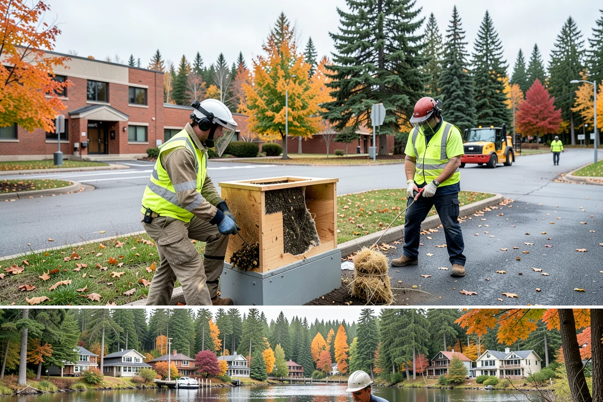 Bioswale Maintenance in La Conner, Skagit County, WA - Major vegetation work is best done in late spring and summer, while inspections continue through the wet season to catch flow...