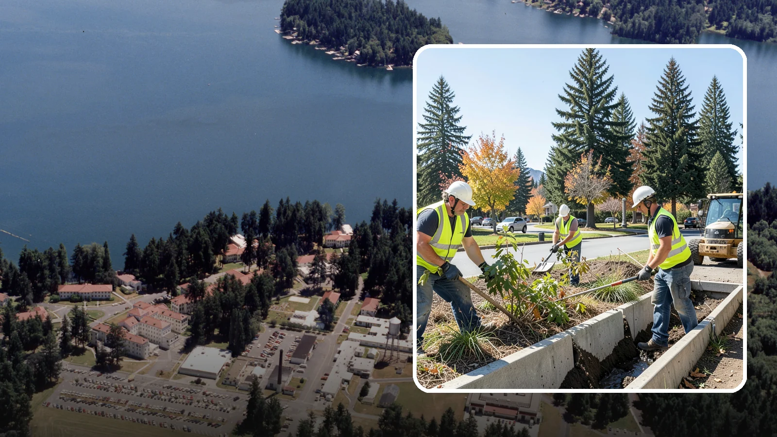 Bioswale Maintenance in Lakewood, Pierce County, WA - Vegetation and sediment management that keeps bioswales treating runoff as designed.