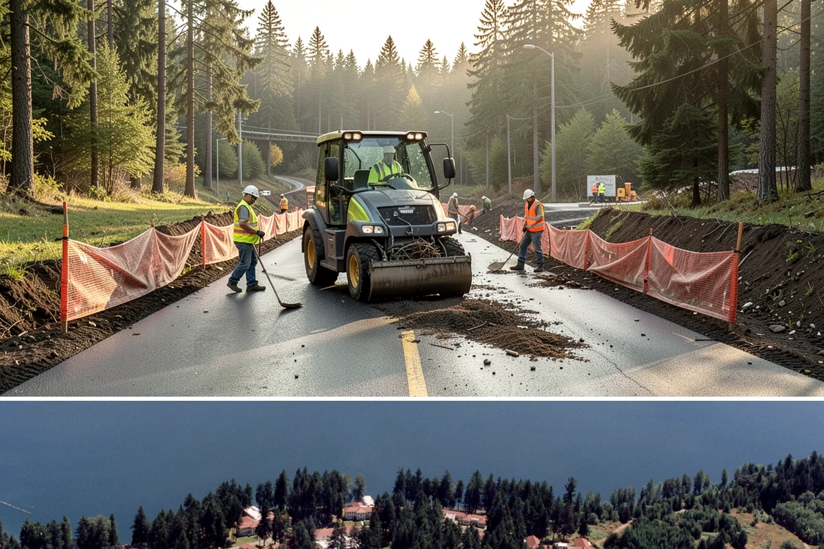 Bioswale Maintenance in Lakewood, Pierce County, WA - Major vegetation work is best done in late spring and summer, while inspections continue through the wet season to catch flow...