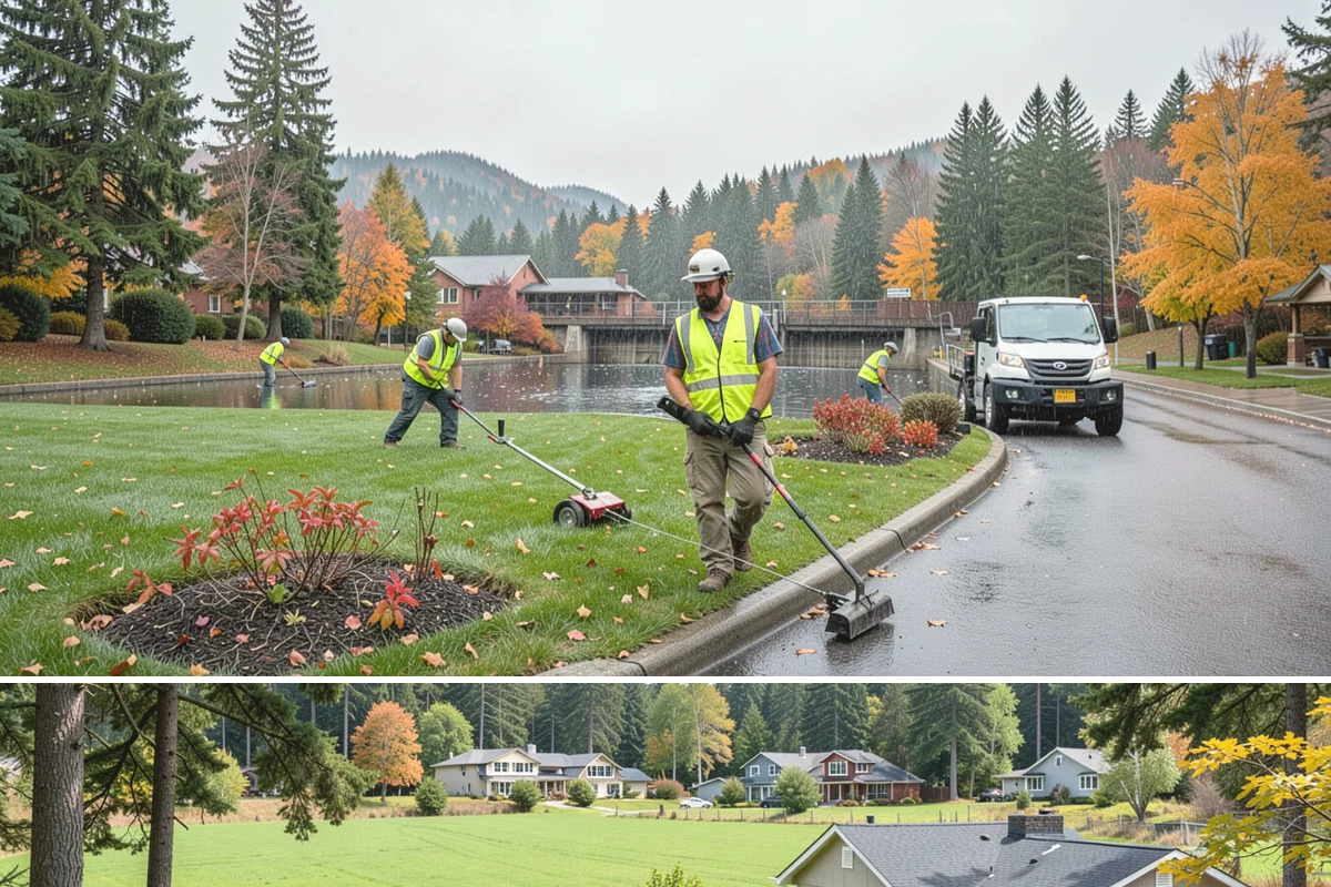 Bioswale Maintenance in Lyman, Skagit County, WA - Major vegetation work is best done in late spring and summer, while inspections continue through the wet season to catch flow...