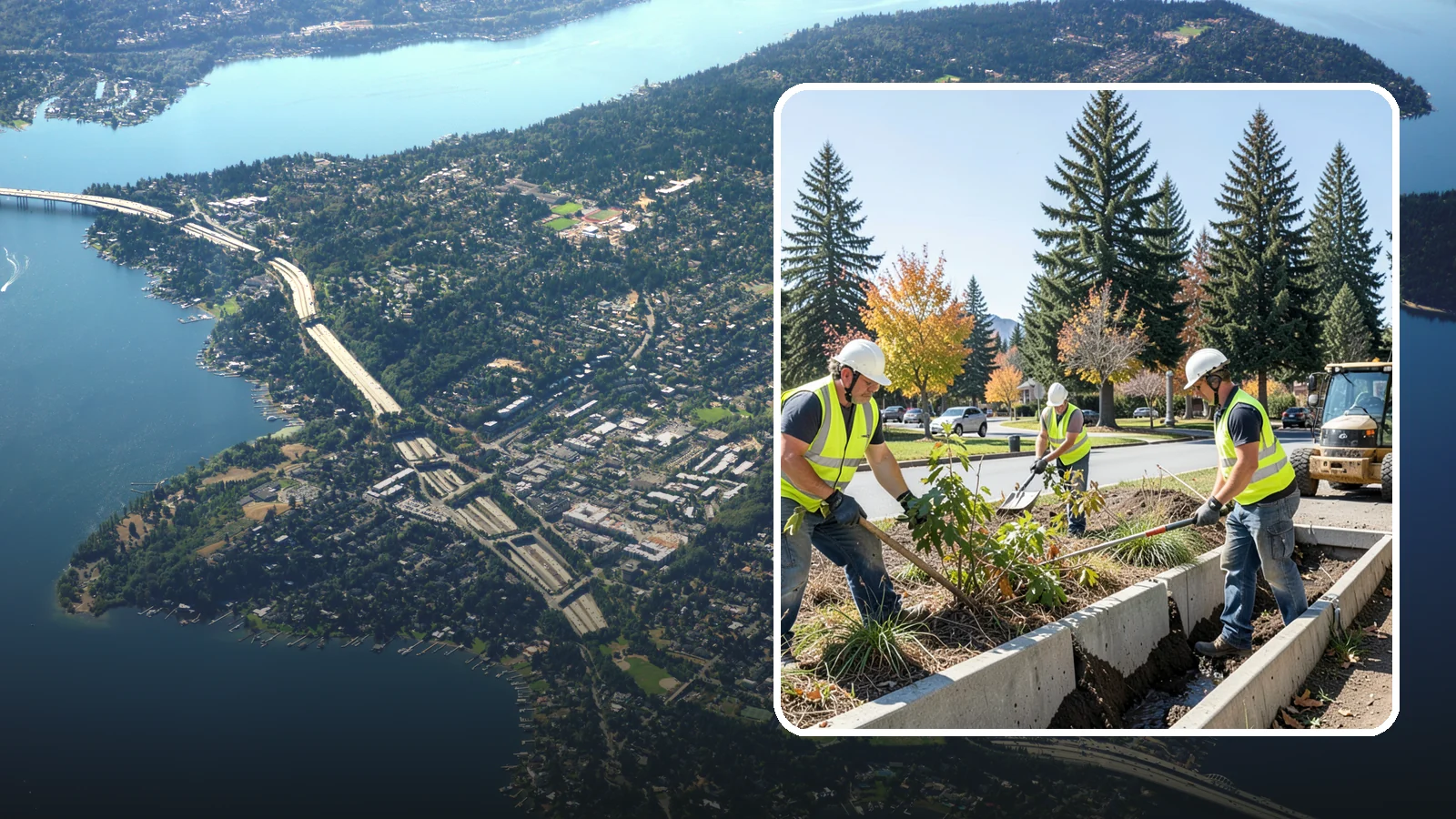 Bioswale Maintenance in Mercer Island, King County, WA - Vegetation and sediment management that keeps bioswales treating runoff as designed.