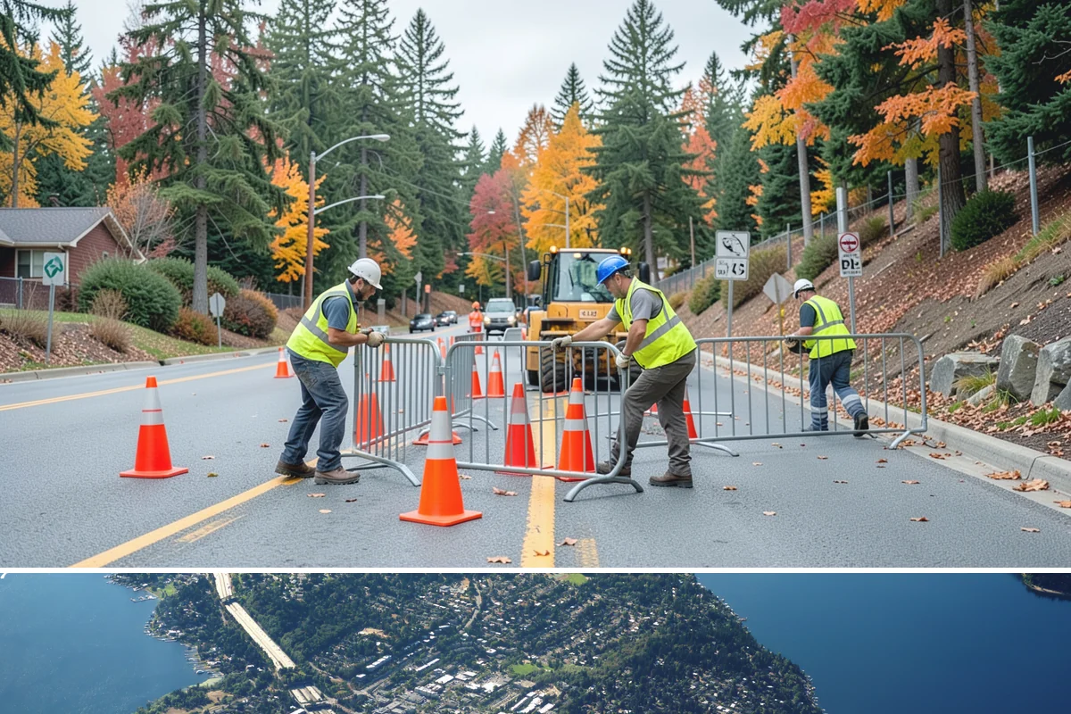 Bioswale Maintenance in Mercer Island, King County, WA - Major vegetation work is best done in late spring and summer, while inspections continue through the wet season to catch flow...