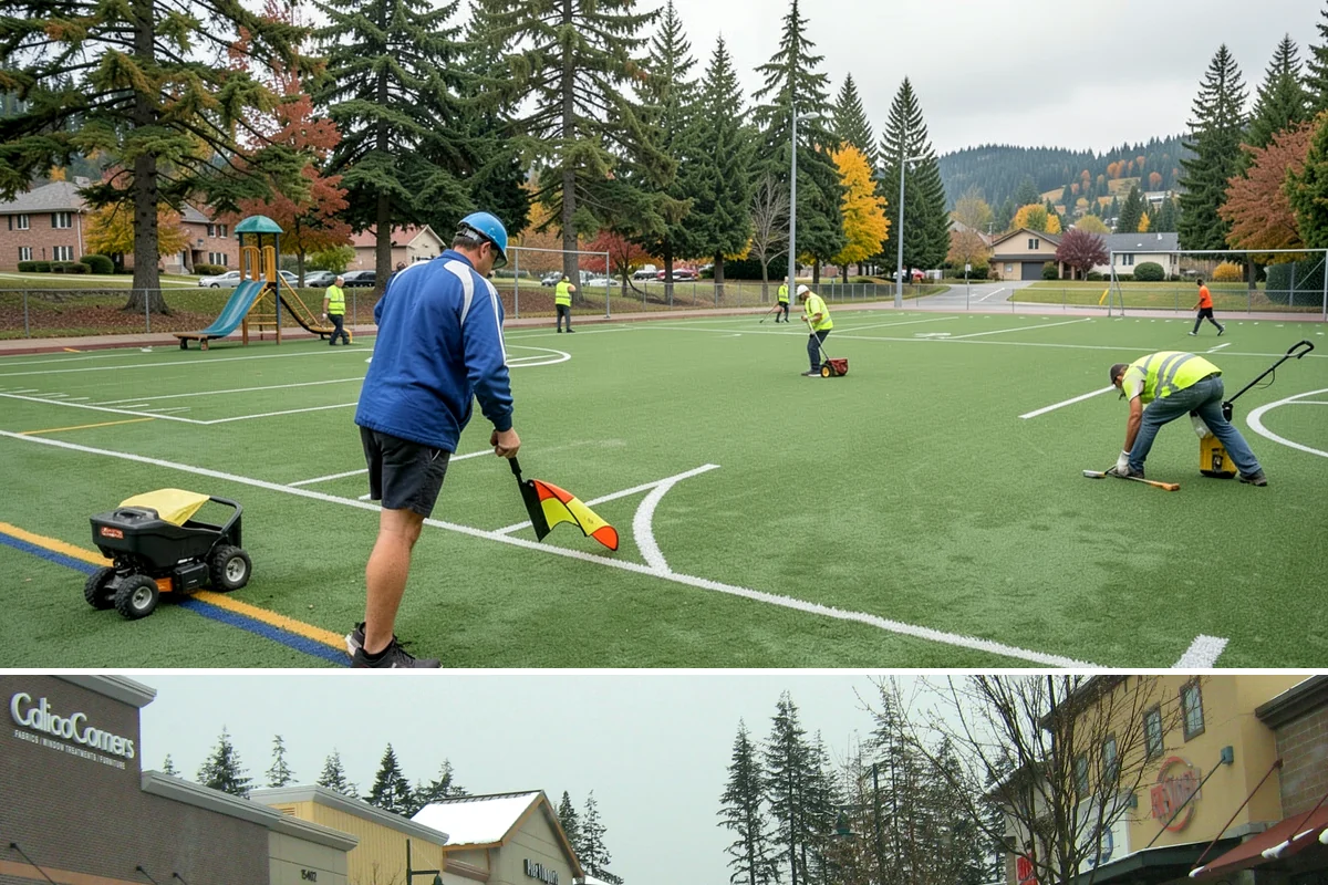 Bioswale Maintenance in Mill Creek, Snohomish County, WA - Major vegetation work is best done in late spring and summer, while inspections continue through the wet season to catch flow...