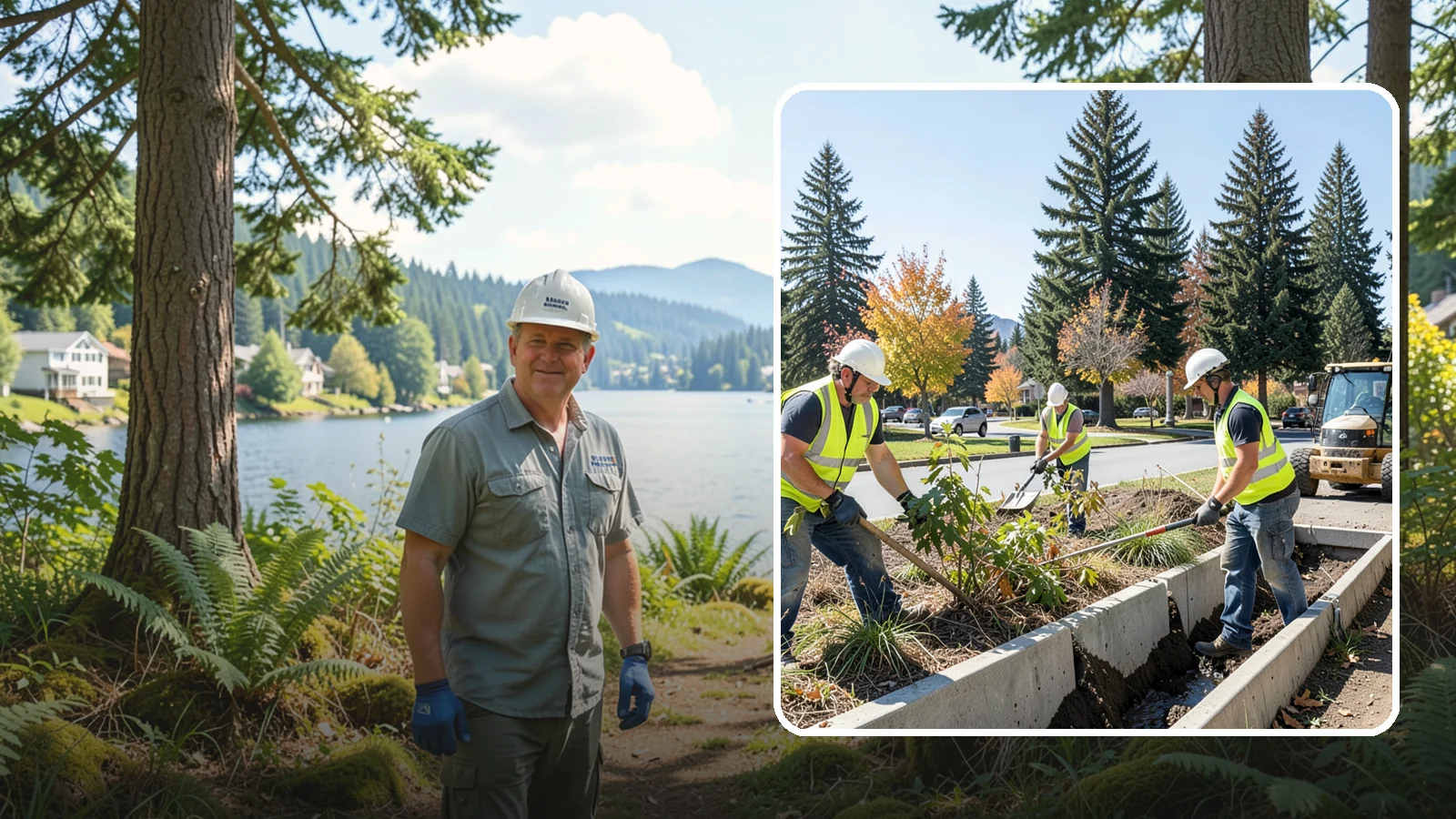 Bioswale Maintenance in Milton, King County, WA - Vegetation and sediment management that keeps bioswales treating runoff as designed.